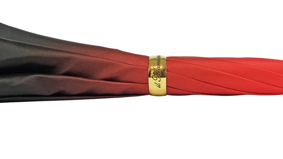 Online Il Marchesato Meraviglioso ombrello Rosso e verde con impugnatura a fiore