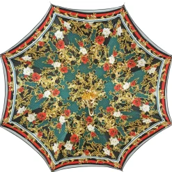 Online Il Marchesato Meraviglioso ombrello Rosso e verde con impugnatura a fiore