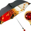 Fashion Il Marchesato Midnight Glamour: Exclusive Black Umbrella Adorned with Bold Red Cryst