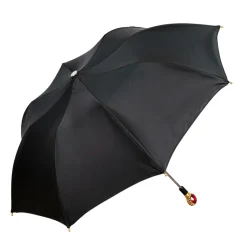 Fashion Il Marchesato Midnight Glamour: Exclusive Black Umbrella Adorned with Bold Red Cryst