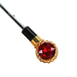 Fashion Il Marchesato Midnight Glamour: Exclusive Black Umbrella Adorned with Bold Red Cryst