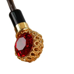 Fashion Il Marchesato Midnight Glamour: Exclusive Black Umbrella Adorned with Bold Red Cryst