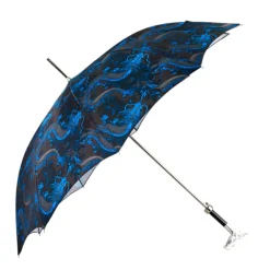 Best Il Marchesato Mythical Dragon Umbrella – Silver-Plated Handle & Oriental Blue design