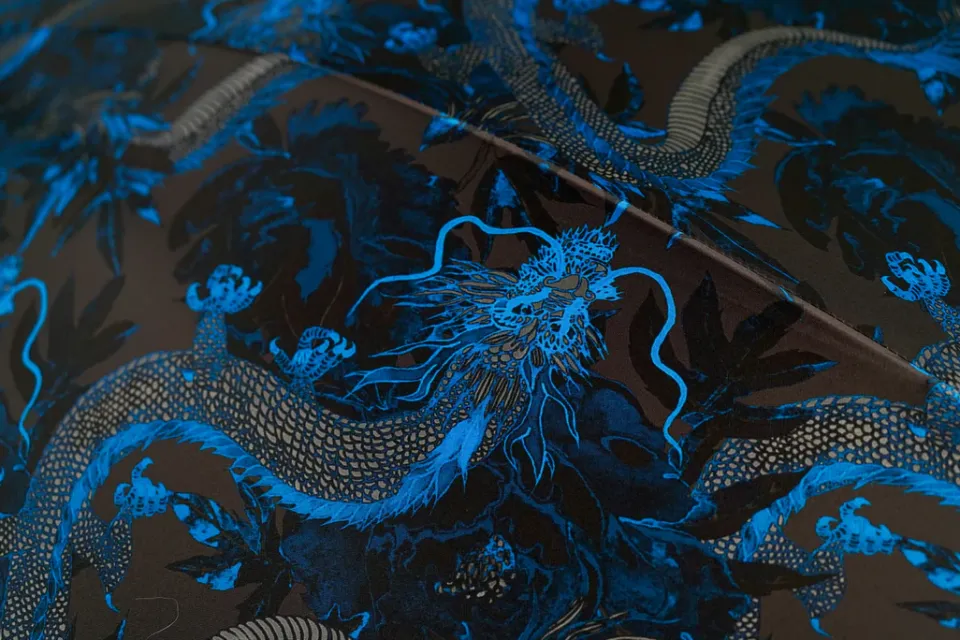 Best Il Marchesato Mythical Dragon Umbrella – Silver-Plated Handle & Oriental Blue design