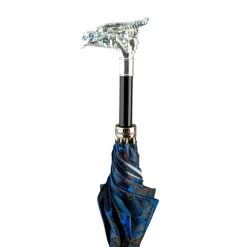 Best Il Marchesato Mythical Dragon Umbrella – Silver-Plated Handle & Oriental Blue design
