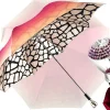 Outlet Il Marchesato Ombrello a doppio tessuto magenta e design esclusivo