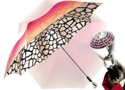 Outlet Il Marchesato Ombrello a doppio tessuto magenta e design esclusivo