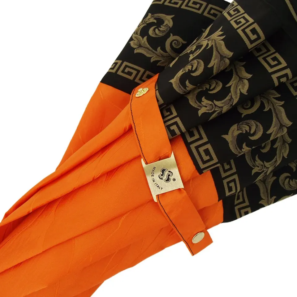 Discount Il Marchesato Ombrello Arancione artigianale - tessuto lavorato a striature