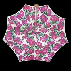 Discount Il Marchesato Ombrello argentato con anemoni e cristalli Fucsia