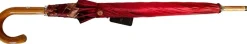 New Il Marchesato Ombrello artigianale - a righe rosso e crema - legno malacca