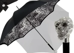 Best Il Marchesato Ombrello artigianale di lusso con teschio tempestato di Swarovski