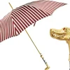 Discount Il Marchesato Ombrello automatico con manico cane da punta placcato oro 24K