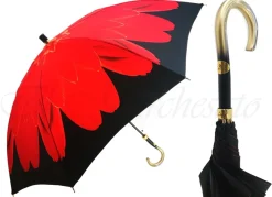 Best Il Marchesato Ombrello bellissimo con fiore stampato rosso Alla moda Ombrelli Dahlia Ombrelli da donna firmati
