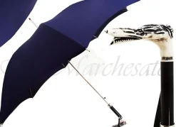 Discount Il Marchesato Ombrello blu da uomo con cane antichizzato