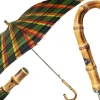 Outlet Il Marchesato Ombrello con Bamboo scozzese da uomo
