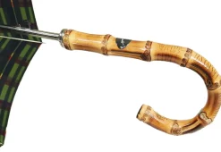 Outlet Il Marchesato Ombrello con Bamboo scozzese da uomo