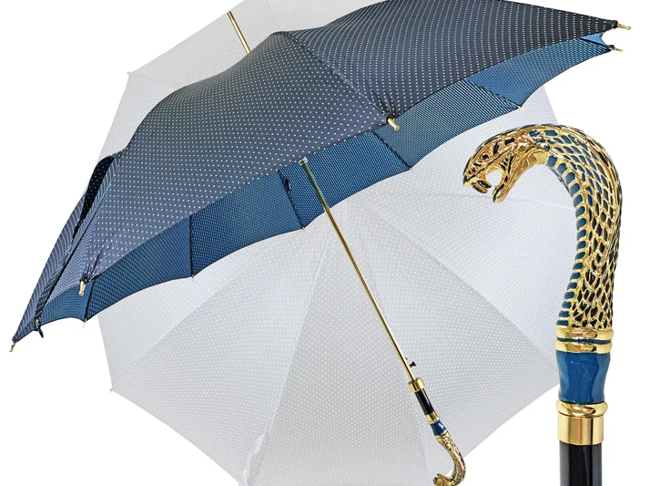 Clearance Il Marchesato Ombrello con cobra dorato 24K e Smaltato