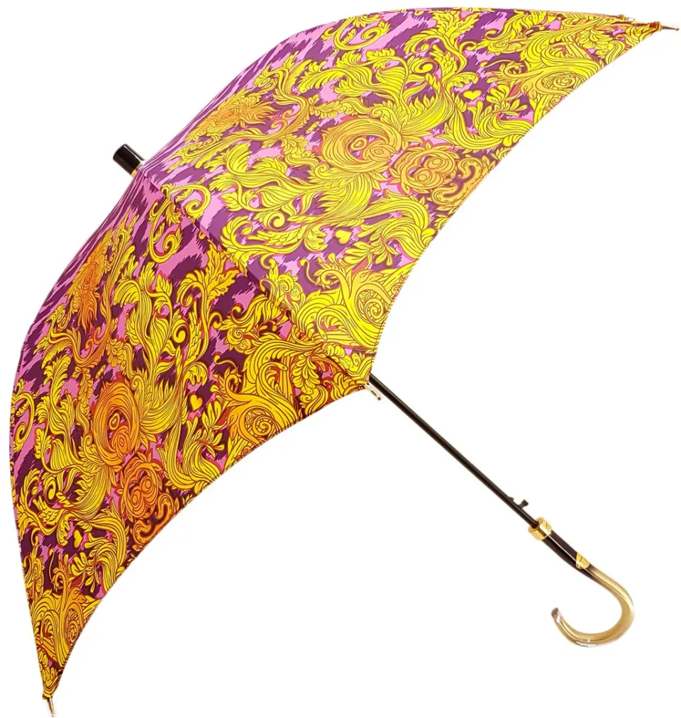 Online Il Marchesato Ombrello con fantasia leopardata fucsia e corone dorate