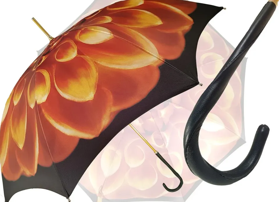 Outlet Il Marchesato Ombrello con fiore astratto bronzo - Superlight