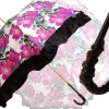 Clearance Il Marchesato Ombrello con fiori fucsia con volant nero