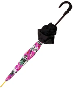 Clearance Il Marchesato Ombrello con fiori fucsia con volant nero