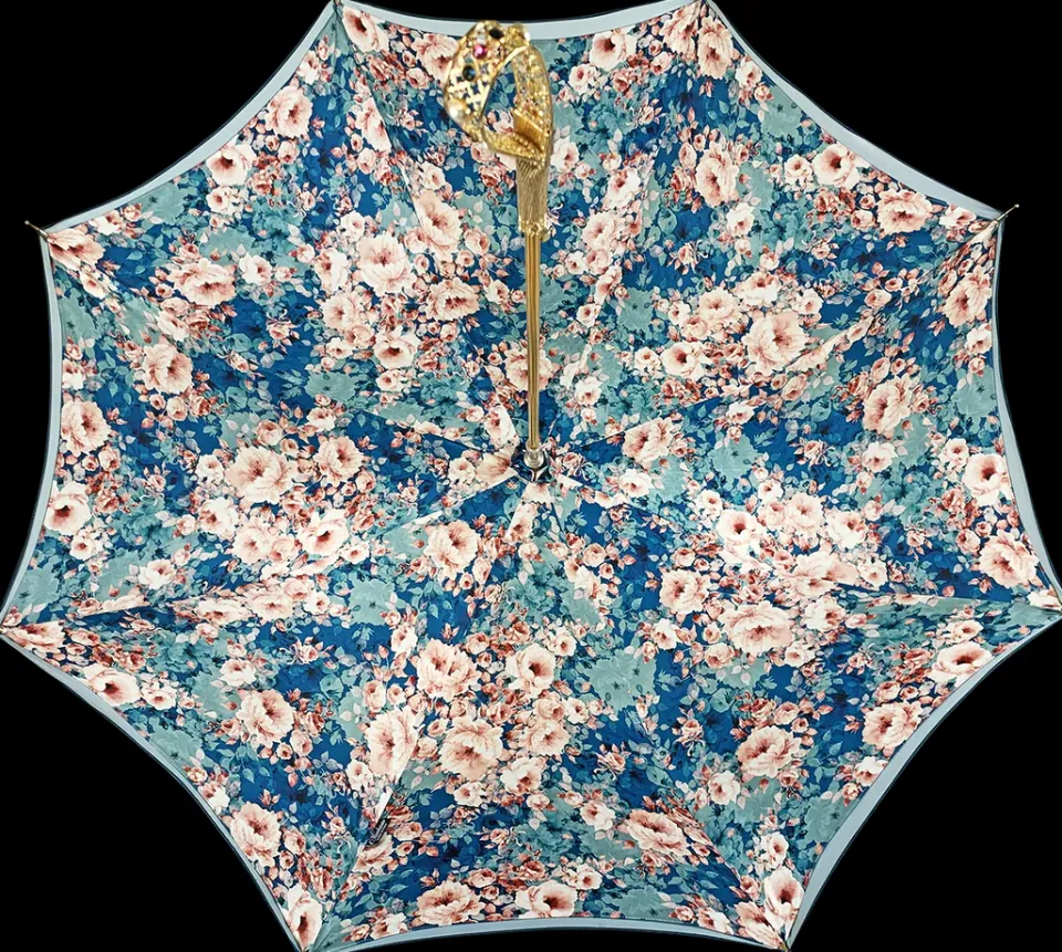 Best Il Marchesato Ombrello con impugnatura pavone e cristalli smeraldo