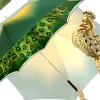 New Il Marchesato Ombrello con impugnatura pavone e cristalli smeraldo