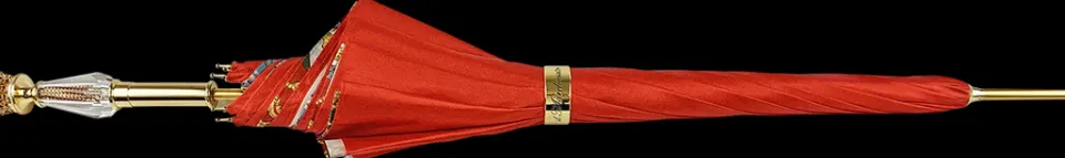 Online Il Marchesato Ombrello con impugnatura pavone e cristalli smeraldo