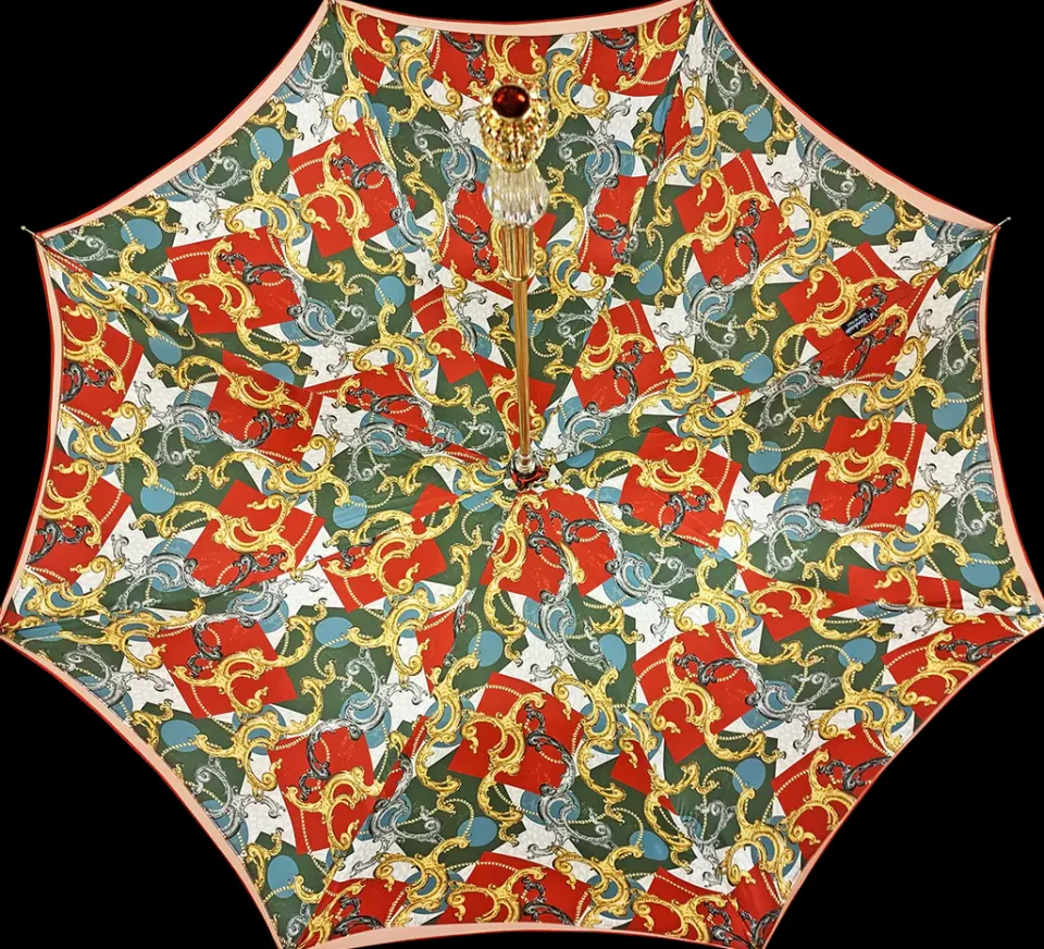 Online Il Marchesato Ombrello con impugnatura pavone e cristalli smeraldo