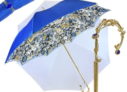 Clearance Il Marchesato Ombrello con impugnatura pavone e cristalli smeraldo