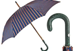 Online Il Marchesato Ombrello con manico in pelle di coccodrillo Caiman verde