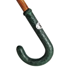 Online Il Marchesato Ombrello con manico in pelle di coccodrillo Caiman verde