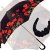 Online Il Marchesato Ombrello con papaveri nero e rosso