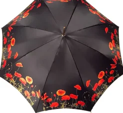 Online Il Marchesato Ombrello con papaveri nero e rosso