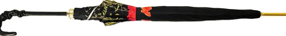 Online Il Marchesato Ombrello con papaveri nero e rosso