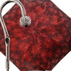 Clearance Il Marchesato Ombrello con rose Rosse e cristalli Swarovksi