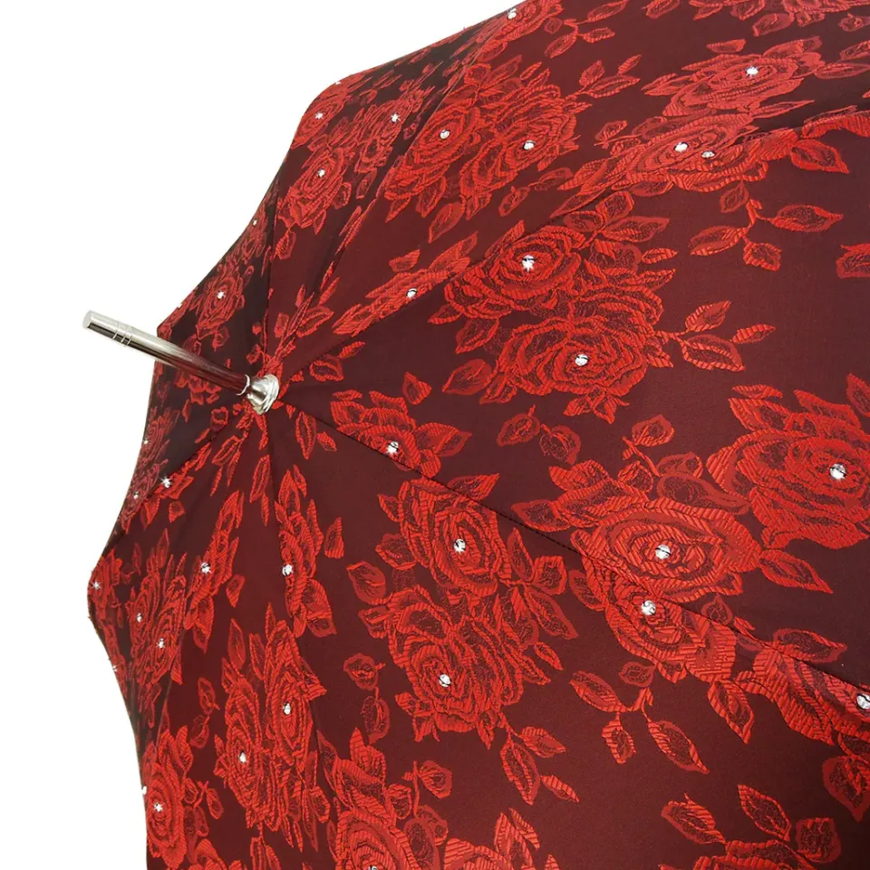 Clearance Il Marchesato Ombrello con rose Rosse e cristalli Swarovksi