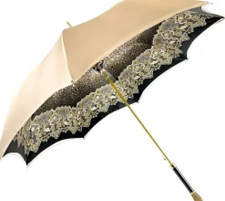 Discount Il Marchesato Ombrello con stampa leopardata, doppio tessuto