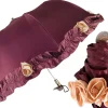 Sale Il Marchesato Ombrello con volant e rose bordeaux