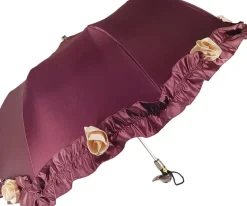 Sale Il Marchesato Ombrello con volant e rose bordeaux