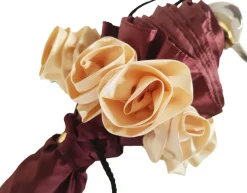 Sale Il Marchesato Ombrello con volant e rose bordeaux