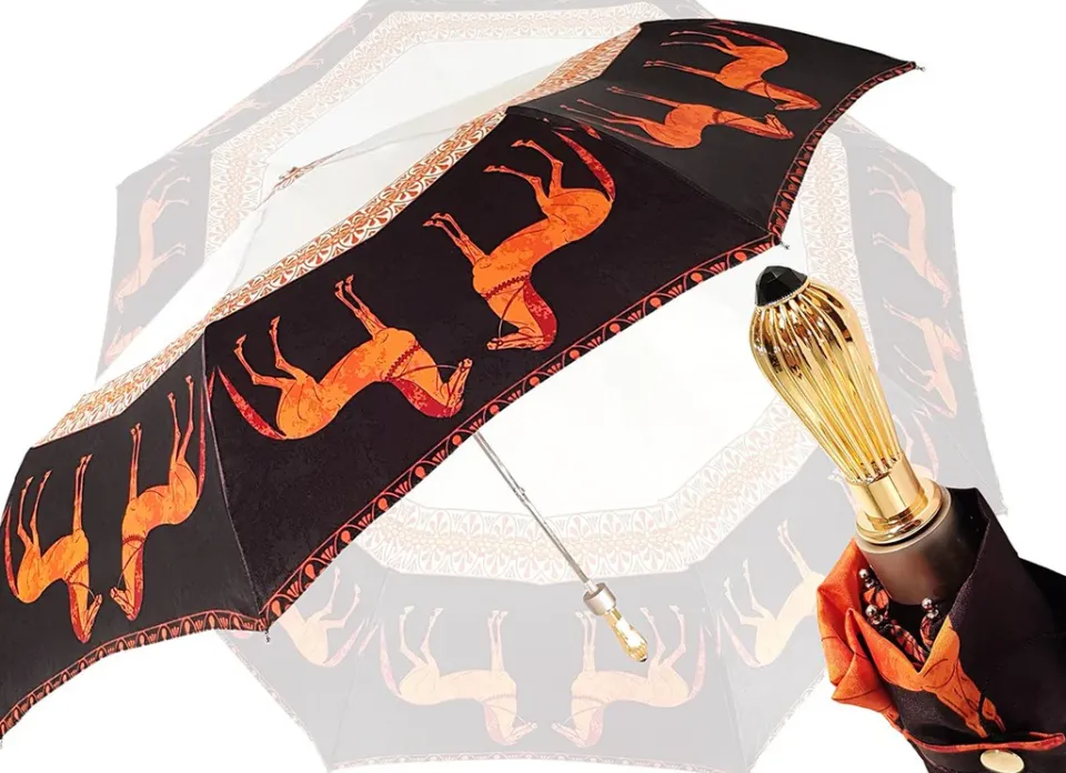 Clearance Il Marchesato Ombrello corto da donna con cavalli stile romano