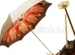 Fashion Il Marchesato Ombrello crema di lusso con fiore interno