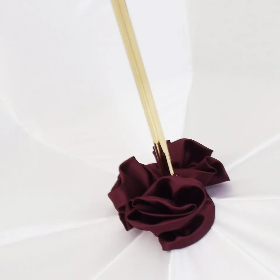 Online Il Marchesato Ombrello da donna di lusso bordeaux con cristalli Swarovski