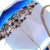 Outlet Il Marchesato Ombrello da donna rosso bellissimo con disegno pavone stampato Ombrello di lusso di alta qualità