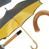 Outlet Il Marchesato Ombrello da uomo classico a righe - Tessuto interno in raso giallo