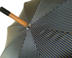 Outlet Il Marchesato Ombrello da uomo classico a righe - Tessuto interno in raso giallo