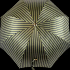 New Il Marchesato Ombrello da uomo classico a righe - Tessuto interno in raso giallo
