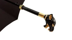 Discount Il Marchesato Ombrello da uomo lussuoso - puma smaltato nero e cristalli Swarovski