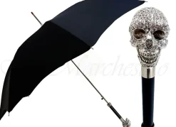 Best Il Marchesato Ombrello di lusso con teschio cristalli - ilMarchesato